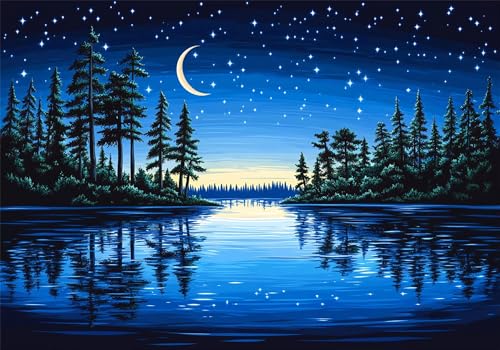 Puzzle 150 Teile Sternenhimmel Puzzle ab 2 3 4 5 6 Jahre Kinder DIY Klassische Jigsaw Erwachsene See Geschicklichkeitsspiel für Die Ganze Familie, Wooden Lernspiel kinderPuzzle, Wohnkultur U-828 von Jiacgrtef