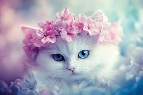 Puzzle 1500 Teile Blume Puzzle Katze Klassische Jigsaw Erwachsene Anspruchsvoll, Holzpuzzle Erwachsene, Groß Impossible Jigsaw Bastelset ab 14 Jahre für Jungen Mädchen für Wohnkultur Geschenke R-6 von Jiacgrtef
