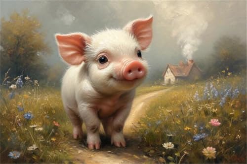 Puzzle 1500 Teile Blume Puzzle Schwein Klassische Jigsaw Erwachsene Anspruchsvoll, Holzpuzzle Erwachsene, Groß Impossible Jigsaw Bastelset ab 14 Jahre für Jungen Mädchen für Wohnkultur Geschenke K-6 von Jiacgrtef