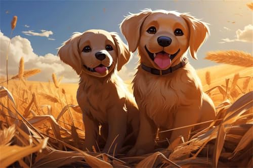 Puzzle 1500 Teile Hund Puzzle Tier Holzpuzzle Erwachsene Klassische Jigsaw Erwachsene, DIY Groß Challenging Game Wooden Jigsaw Bastelset ab 14 Jahre für Jungen Mädchen für Wohnkultur Geschenke E-3 von Jiacgrtef