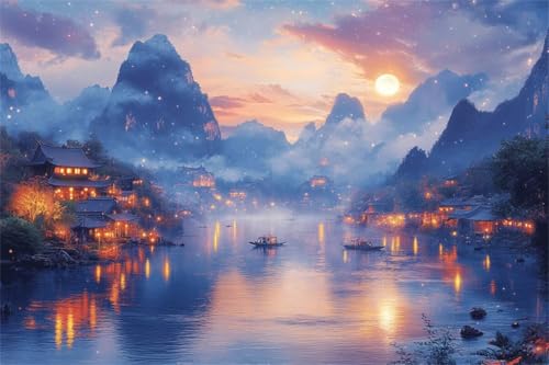 Puzzle 1500 Teile Japan Puzzle Landschaft Holzpuzzle Erwachsene Klassische Jigsaw Erwachsene, Challenging Game Wooden Jigsaw Bastelset ab 14 Jahre für Jungen Mädchen für Wohnkultur Geschenke Y-8 von Jiacgrtef