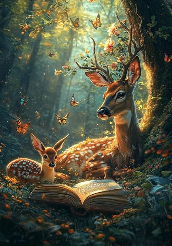 Puzzle 1500 Teile Tier Puzzle REH Jigsaw Groß XXL 87x57cm DIY Impossible Erwachsene Anspruchsvoll Jigsaw Art, Quality Klassische HolzPuzzle für Wand Zimmer Deko Wohnzimmer Geschenke für Frauen U-887 von Jiacgrtef
