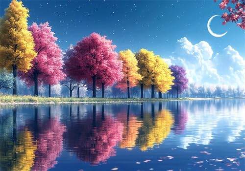 Puzzle 2000 Teile Baum Puzzle See Jigsaw Groß XXL 100x70cm DIY Impossible Erwachsene Anspruchsvoll Jigsaw Art, Quality Klassische HolzPuzzle für Wand Zimmer Deko Wohnzimmer Geschenke für Frauen U-695 von Jiacgrtef