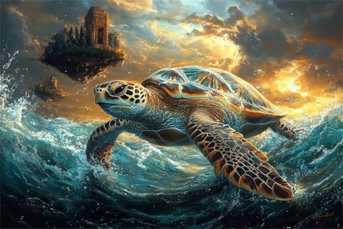 Puzzle 2000 Teile Schildkröte Puzzle Landschaft Klassische Jigsaw Erwachsene Anspruchsvoll, Holzpuzzle Erwachsene Groß Impossible Jigsaw Bastelset ab 14 Jahre für Jungen Wohnkultur Geschenke Z-3 von Jiacgrtef
