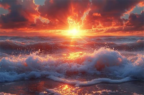 Puzzle 2000 Teile Strand Puzzle Sonnenuntergang Klassische Jigsaw Erwachsene Anspruchsvoll, Holzpuzzle Erwachsene Groß Impossible Jigsaw Bastelset ab 14 Jahre für Jungen Wohnkultur Geschenke K-1 von Jiacgrtef