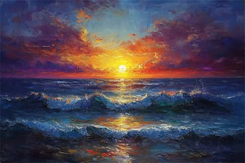 Puzzle 2000 Teile Strand Puzzle Sonnenuntergang Klassische Jigsaw Erwachsene Anspruchsvoll, Holzpuzzle Erwachsene Groß Impossible Jigsaw Bastelset ab 14 Jahre für Jungen Wohnkultur Geschenke Q-2 von Jiacgrtef
