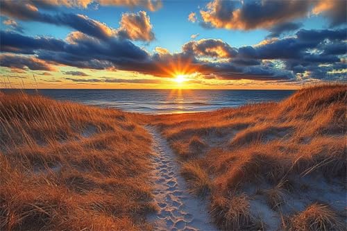 Puzzle 2000 Teile Strand Puzzle Sonnenuntergang Klassische Jigsaw Erwachsene Anspruchsvoll, Holzpuzzle Erwachsene Groß Impossible Jigsaw Bastelset ab 14 Jahre für Jungen Wohnkultur Geschenke T-9 von Jiacgrtef