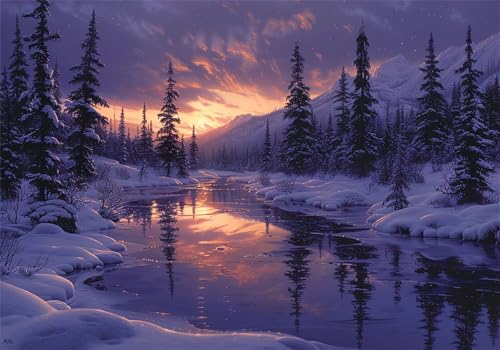Puzzle 2000 Teile Winter Puzzle Baum Jigsaw Groß XXL 100x70cm DIY Impossible Erwachsene Anspruchsvoll Jigsaw Art, Klassische HolzPuzzle für Wand Zimmer Deko Wohnzimmer Geschenke für Frauen U-398 von Jiacgrtef