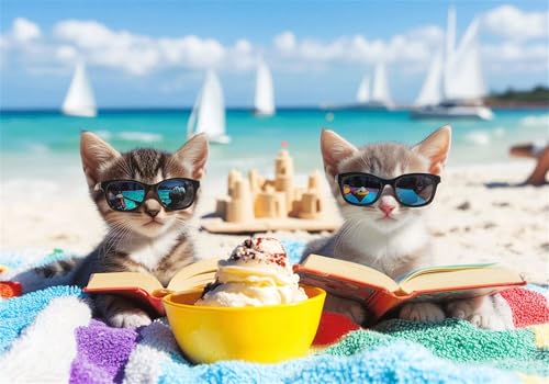 Puzzle 3000 Teile Katze Puzzle Erwachsene Strand Klassische HolzPuzzle Erwachsene, DIY Groß Challenging Game Wooden Jigsaw Bastelset ab 14 Jahre für Jungen Mädchen, für Wohnkultur Geschenke U-837 Puzzle 3000 Teile Katze Puzzle Erwachsene Strand Klassische HolzPuzzle Erwachsene, DIY Groß Challenging Game Wooden Jigsaw Bastelset ab 14 Jahre für Jungen Mädchen, für Wohnkultur Geschenke U-837 von Jiacgrtef