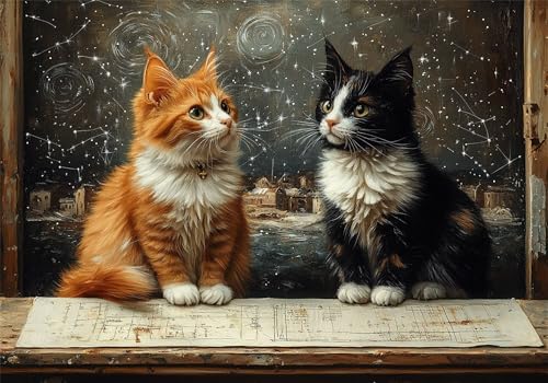 Puzzle 3000 Teile Katze Puzzle Erwachsene Tier Klassische HolzPuzzle Erwachsene, DIY Groß Challenging Game Wooden Jigsaw Bastelset ab 14 Jahre für Jungen Mädchen, für Wohnkultur Geschenke U-140 von Jiacgrtef