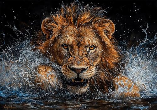 Puzzle 3000 Teile Tier Puzzle Erwachsene Löwe Quality Klassische HolzPuzzle Erwachsene, DIY Groß Challenging Game wooden jigsaw Bastelset ab 14 Jahre für jungen Mädchen, für Wohnkultur Geschenke U-123 von Jiacgrtef