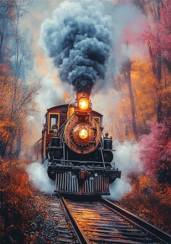 Puzzle 3000 Teile Zug Puzzle Erwachsene Landschaft Klassische HolzPuzzle Erwachsene, DIY Groß Challenging Game Wooden Jigsaw Bastelset ab 14 Jahre für Jungen Mädchen, für Wohnkultur Geschenke U-1073 von Jiacgrtef