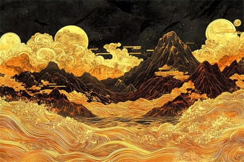 Puzzle 500 Teile Abstrakt Puzzle Berg Klassische Jigsaw Erwachsene Anspruchsvoll, Holzpuzzle Erwachsene, Groß Impossible Jigsaw Bastelset ab 14 Jahre für Jungen Mädchen für Wohnkultur Geschenke H-9 von Jiacgrtef