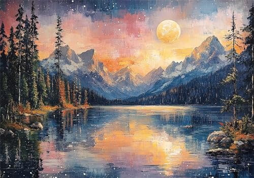 Puzzle 500 Teile Landschaft Puzzle Erwachsene Retro Klassische HolzPuzzle Erwachsene, DIY Groß Challenging Game Wooden Jigsaw Bastelset ab 14 Jahre für Jungen Mädchen, für Wohnkultur Geschenke U-104 von Jiacgrtef