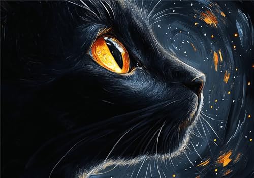 Puzzle 500 Teile Sternenhimmel Puzzle Erwachsene Katze Klassische HolzPuzzle Erwachsene, Groß Challenging Game Wooden Jigsaw Bastelset ab 14 Jahre für Jungen Mädchen, für Wohnkultur Geschenke U-553 von Jiacgrtef
