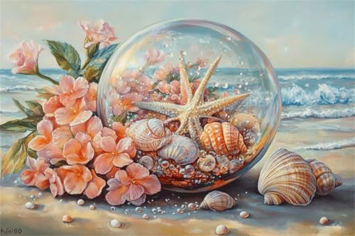 Puzzle 500 Teile Strand Puzzle Blume Klassische Jigsaw Erwachsene Anspruchsvoll, Holzpuzzle Erwachsene, Groß Impossible Jigsaw Bastelset ab 14 Jahre für Jungen Mädchen für Wohnkultur Geschenke A-4 von Jiacgrtef