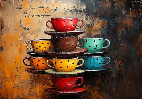 Puzzle 500 Teile Tasse Puzzle Erwachsene Retro Klassische HolzPuzzle Erwachsene, DIY Groß Challenging Game Wooden Jigsaw Bastelset ab 14 Jahre für Jungen Mädchen, für Wohnkultur Geschenke U-394 von Jiacgrtef