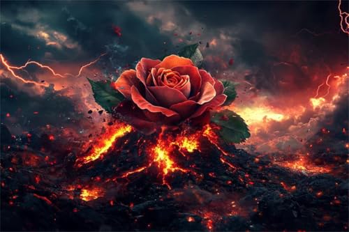 Puzzle 500 Teile Vulkan Puzzle Blume Klassische Jigsaw Erwachsene Anspruchsvoll, Holzpuzzle Erwachsene, Groß Impossible Jigsaw Bastelset ab 14 Jahre für Jungen Mädchen für Wohnkultur Geschenke I-3 von Jiacgrtef
