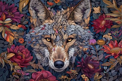 Puzzle 500 Teile Wolf Puzzle Blume Holzpuzzle Erwachsene Klassische Jigsaw Erwachsene, DIY Groß Challenging Game Wooden Jigsaw Bastelset ab 14 Jahre für Jungen Mädchen für Wohnkultur Geschenke N-9 Puzzle 500 Teile Wolf Puzzle Blume Holzpuzzle Erwachsene Klassische Jigsaw Erwachsene, DIY Groß Challenging Game Wooden Jigsaw Bastelset ab 14 Jahre für Jungen Mädchen für Wohnkultur Geschenke N-9 von Jiacgrtef