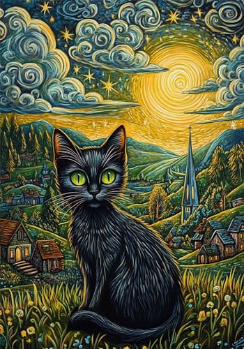 Puzzle 5000 Teile Abstrakt Puzzle Erwachsene Katze Jigsaw Groß XXL 156x105cm DIY Impossible Erwachsene Anspruchsvoll Jigsaw Art, Klassische HolzPuzzle für Zimmer Deko Wohnzimmer Geschenke U-891 von Jiacgrtef