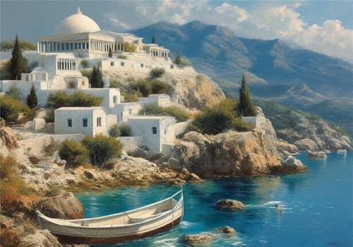 Puzzle 5000 Teile Am Meer Puzzle Erwachsene Landschaft Jigsaw Groß XXL 156x105cm DIY Impossible Erwachsene Anspruchsvoll Jigsaw Art, Klassische HolzPuzzle für Zimmer Deko Wohnzimmer für Frauen U-15 von Jiacgrtef