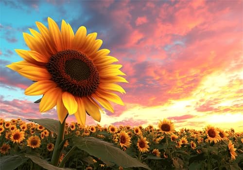 Puzzle 5000 Teile Blume Puzzle Erwachsene Sonnenblume Jigsaw Groß XXL 156x105cm DIY Impossible Erwachsene Anspruchsvoll Jigsaw Art, Klassische HolzPuzzle für Zimmer Deko Wohnzimmer für Frauen U-827 von Jiacgrtef