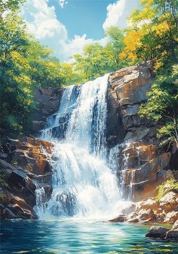 Puzzle 5000 Teile Landschaft Puzzle Erwachsene Fallen Jigsaw Groß XXL 156x105cm DIY Impossible Erwachsene Anspruchsvoll Jigsaw Art, Klassische HolzPuzzle für Zimmer Deko Wohnzimmer für Frauen U-954 von Jiacgrtef