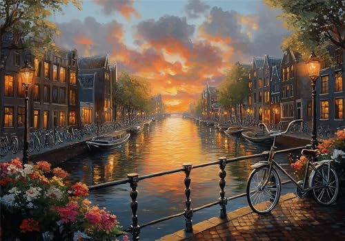 Puzzle 5000 Teile Landschaft Puzzle Erwachsene Kleine Stadt Jigsaw Groß XXL 156x105cm DIY Impossible Erwachsene Anspruchsvoll Jigsaw, Klassische HolzPuzzle für Zimmer Deko Wohnzimmer Geschenke U-237 von Jiacgrtef
