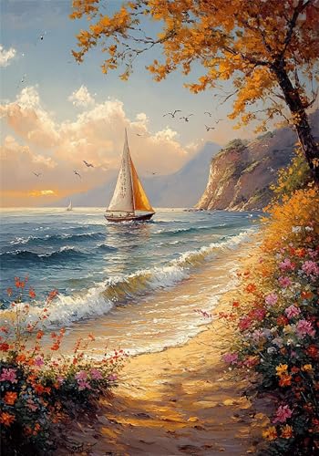 Puzzle 5000 Teile Landschaft Puzzle Erwachsene Strand Jigsaw Groß XXL 156x105cm DIY Impossible Erwachsene Anspruchsvoll Jigsaw Art, Klassische HolzPuzzle für Zimmer Deko Wohnzimmer Geschenke U-1011 von Jiacgrtef