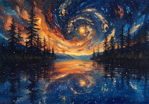 Puzzle 5000 Teile Landschaft Puzzle Erwachsene Traum Jigsaw Groß XXL 156x105cm DIY Impossible Erwachsene Anspruchsvoll Jigsaw Art, Klassische HolzPuzzle für Zimmer Deko Wohnzimmer Geschenke U-283 von Jiacgrtef