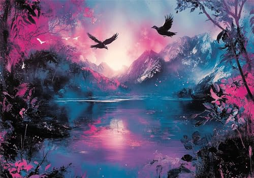 Puzzle 5000 Teile Landschaft Puzzle Erwachsene Vogel Jigsaw Groß XXL 156x105cm DIY Impossible Erwachsene Anspruchsvoll Jigsaw Art, Klassische HolzPuzzle für Zimmer Deko Wohnzimmer Geschenke U-100 von Jiacgrtef