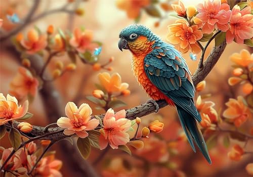 Puzzle 5000 Teile Papagei Puzzle Erwachsene Blume Jigsaw Groß XXL 156x105cm DIY Impossible Erwachsene Anspruchsvoll Jigsaw Art, Quality Klassische HolzPuzzle für Zimmer Deko Wohnzimmer Geschenke U-432 von Jiacgrtef