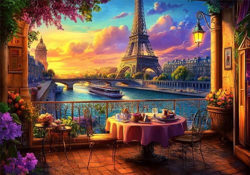 Puzzle 5000 Teile Paris Puzzle Erwachsene Turm Jigsaw Groß XXL 156x105cm DIY Impossible Erwachsene Anspruchsvoll Jigsaw Art, Klassische HolzPuzzle für Wand Zimmer Deko Wohnzimmer Geschenke U-350 von Jiacgrtef