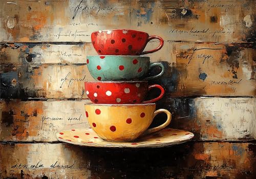 Puzzle 5000 Teile Retro Puzzle Erwachsene Tasse Jigsaw Groß XXL 156x105cm DIY Impossible Erwachsene Anspruchsvoll Jigsaw Art, Klassische HolzPuzzle für Wand Zimmer Deko Wohnzimmer Geschenke U-55 von Jiacgrtef