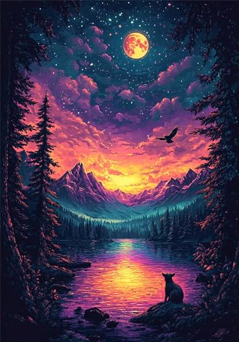 Puzzle 5000 Teile Tier Puzzle Erwachsene Landschaft Jigsaw Groß XXL 156x105cm DIY Impossible Erwachsene Anspruchsvoll Jigsaw Art, Klassische HolzPuzzle für Zimmer Deko Wohnzimmer Geschenke U-948 von Jiacgrtef