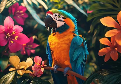 Puzzle 5000 Teile Vogel Puzzle Erwachsene Blume Jigsaw Groß XXL 156x105cm DIY Impossible Erwachsene Anspruchsvoll Jigsaw Art, Klassische HolzPuzzle für Wand Zimmer Deko Wohnzimmer Geschenke U-694 von Jiacgrtef
