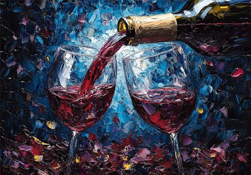 Puzzle 5000 Teile Wein Puzzle Erwachsene Retro Jigsaw Groß XXL 156x105cm DIY Impossible Erwachsene Anspruchsvoll Jigsaw Art, Klassische HolzPuzzle für Wand Zimmer Deko Wohnzimmer Geschenke U-65 von Jiacgrtef