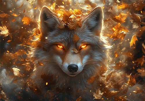 Puzzle 5000 Teile Wolf Puzzle Erwachsene Traum Jigsaw Groß XXL 156x105cm DIY Impossible Erwachsene Anspruchsvoll Jigsaw Art, Klassische HolzPuzzle für Wand Zimmer Deko Wohnzimmer Geschenke U-250 von Jiacgrtef