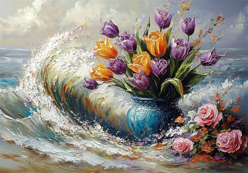 Puzzle 6000 Teile Blume Puzzle Ozean Klassische Impossible Jigsaw DIY Groß Anspruchsvoll HolzPuzzle Erwachsene, Puzzlespiele für Die Ganze Familie Jigsaw Für Erwachsene und Kinder Ab 14 Jahren U-77 von Jiacgrtef
