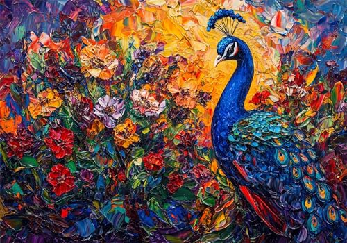 Puzzle 6000 Teile Blume Puzzle Pfau Klassische Impossible Jigsaw DIY Groß Anspruchsvoll HolzPuzzle Erwachsene, Puzzlespiele für Die Ganze Familie Jigsaw Für Erwachsene und Kinder Ab 14 Jahren U-102 von Jiacgrtef