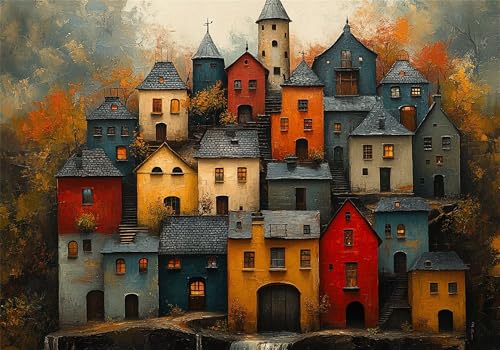Puzzle 6000 Teile Haus Puzzle Karikatur Klassische Impossible Jigsaw, Groß Anspruchsvoll HolzPuzzle Erwachsene, Puzzlespiele für Die Ganze Familie Jigsaw Für Erwachsene und Kinder Ab 14 Jahren U-141 von Jiacgrtef