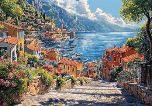 Puzzle 6000 Teile Landschaft Puzzle Kleine Stadt Klassische Impossible Jigsaw Anspruchsvoll HolzPuzzle Erwachsene, Puzzlespiele für Die Ganze Familie Jigsaw Für Erwachsene Kinder Ab 14 Jahren U-82 von Jiacgrtef