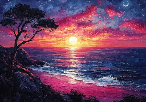 Puzzle 6000 Teile Strand Puzzle Sonnenuntergang Klassische Impossible Jigsaw Anspruchsvoll HolzPuzzle Erwachsene, Puzzlespiele für Die Ganze Familie Jigsaw Für Erwachsene Kinder Ab 14 Jahren U-374 von Jiacgrtef