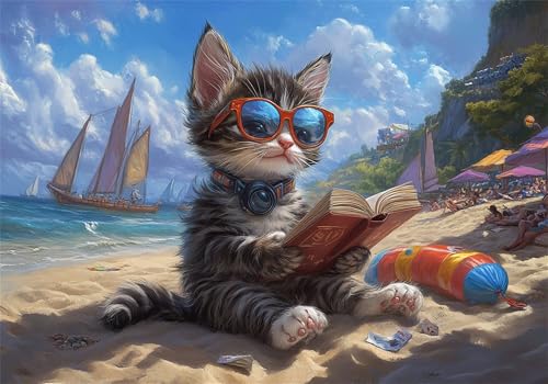 Puzzle Katze Puzzle 300 Teile Strand HolzPuzzle Erwachsene, Premium Quality Klassische Wooden Lernspiel, DIY Klassische Spaß Jigsaw Erwachsene, Challenging Game Jigsaws für Wohnkultur Geschenke U-610 Puzzle Katze Puzzle 300 Teile Strand HolzPuzzle Erwachsene, Premium Quality Klassische Wooden Lernspiel, DIY Klassische Spaß Jigsaw Erwachsene, Challenging Game Jigsaws für Wohnkultur Geschenke U-610 von Jiacgrtef