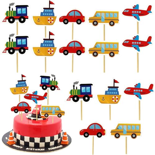 30 Stück Transport Tortendeko,Auto Bus Zug Flugzeug Schiff Kuchen Deko,Muffin Deko Geburtstag,Cupcake Topper,Cake Decoration,Geburtstag Deko Kuchen für Junge Mädchen Themen Party 30 Stück Transport Tortendeko,Auto Bus Zug Flugzeug Schiff Kuchen Deko,Muffin Deko Geburtstag,Cupcake Topper,Cake Decoration,Geburtstag Deko Kuchen für Junge Mädchen Themen Party von Jiahuade
