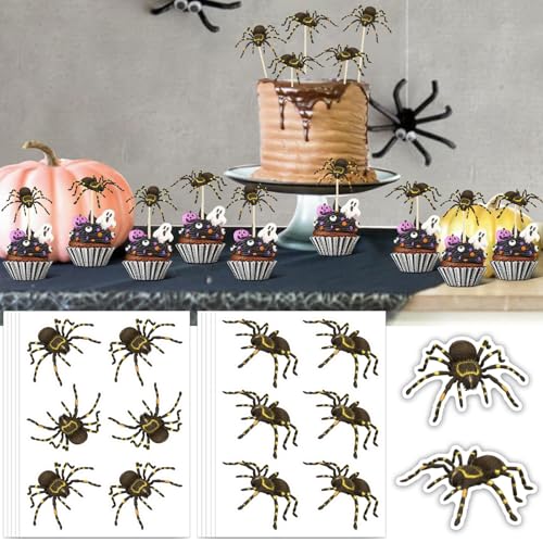 60 Stück Halloween Cupcake Topper,Spinnen Tortenaufsatz Kuchen,Spinnen Cupcake Topper,Halloween Kuchendeko,Kindergeburtstagstorte Dekoration,Kuchen Deko für Junge Mädchen 60 Stück Halloween Cupcake Topper,Spinnen Tortenaufsatz Kuchen,Spinnen Cupcake Topper,Halloween Kuchendeko,Kindergeburtstagstorte Dekoration,Kuchen Deko für Junge Mädchen von Jiahuade