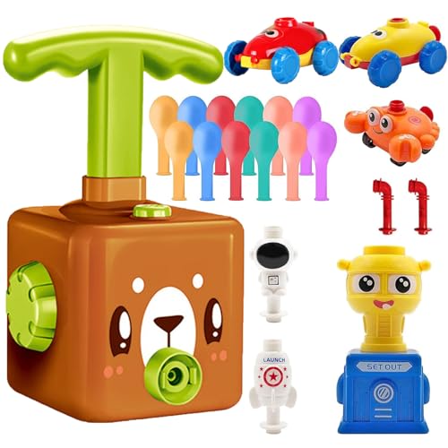Ballon Auto Spielzeug,Ballonbetriebenes Auto,Autostarter mit Ballon,Inertial Power Balloon Car,Luftfahrzeug-Set,Balloon Car Spielzeug für Kinder,Lerngeschenke,Spiele für Jungen und Mädchen von Jiahuade