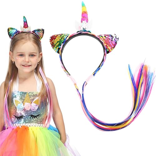 Jiahuade Einhorn Stirnband,Einhorn Haarreif Kinder,Kindergeburtstag Haarreif,Head Accessoires Party Dekoration,Haarschmuck für Ostern Geburtstag Party Karneval von Jiahuade