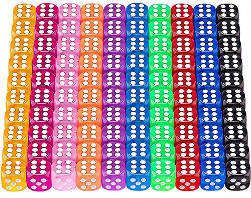 Würfel Bunt Set - 100 Stück 12mm Bunte Spielwürfel, Sechsseitige Augenwürfel in Verschiedenen Farben von Jiahuade