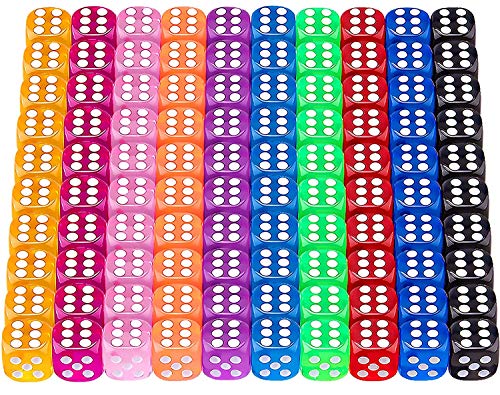 100 Stücke Sechsseitiger Würfel,Würfel Set,Farben Würfel Set,Würfelspiele Tischspiele,Stück Würfel Bunt Set,Würfelspiele Tischspiele,Dice Würfel,Polyedrisch Würfel Set (A) von Jiahuade